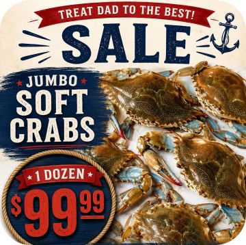 Maryland Jumbo Soft Crabs (dozen)